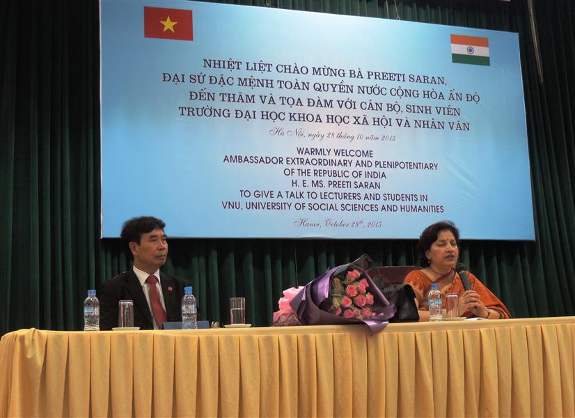 Phát biểu của Bà Preeti Saran, Đại sứ Cộng hòa Ấn Độ tại Việt Nam tại VNU-USSH, Hà Nội